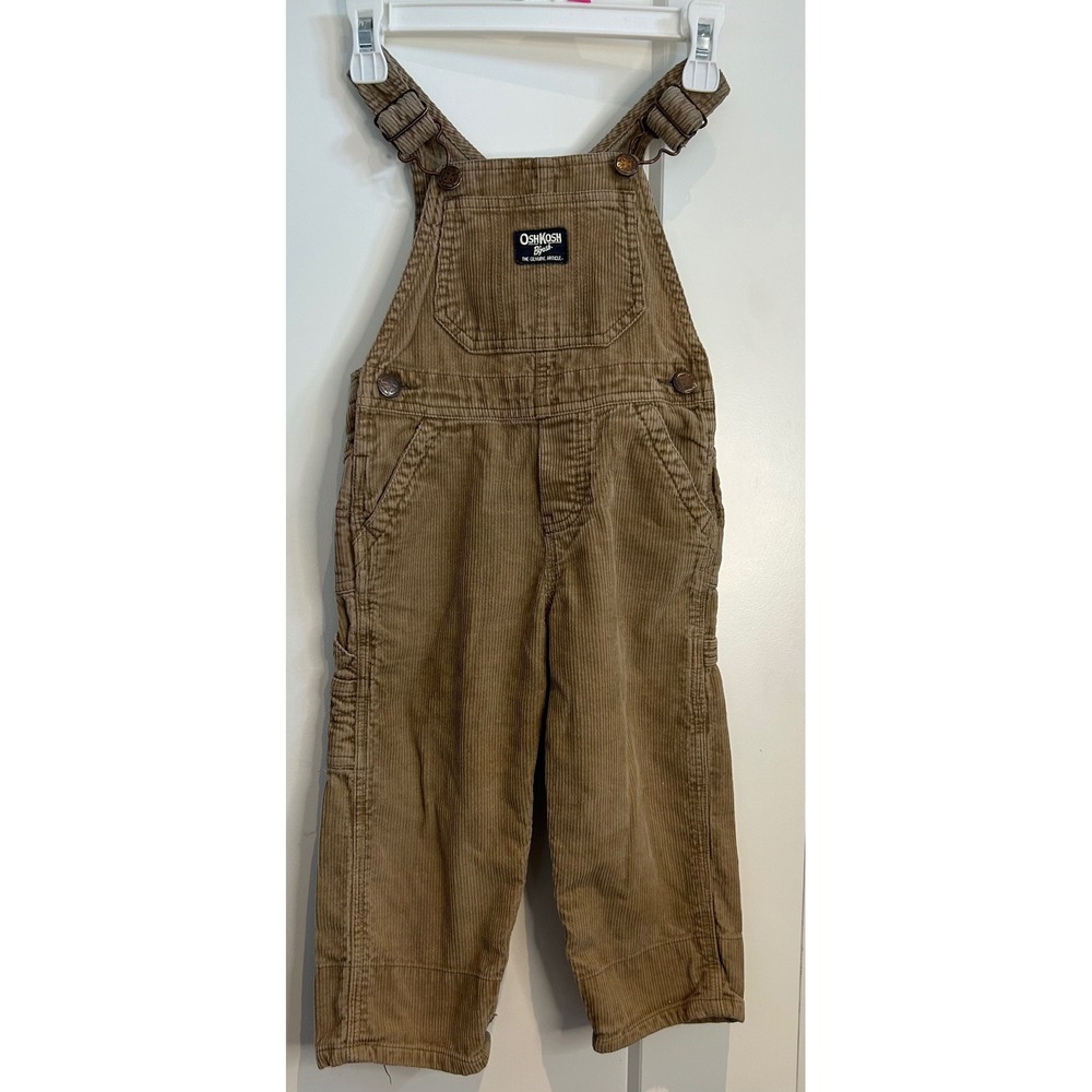 OshKosh Bgosh‎ Baby Boys Tan Corduroy Overalls 18 Months Brown Carpenter Pants